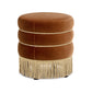 Edward Burnt Orange Velvet Ottoman – 17.5" Round Ottoman – view 5