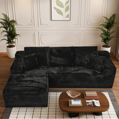 Calloway Modular Cloud Sectional Sofa – 107" L-Shaped Corduroy Sofa