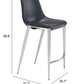 Magnus Counter Stool (Set of 2) in Black & Silver