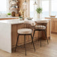 Saku Beige & Brown Swivel Counter Stool