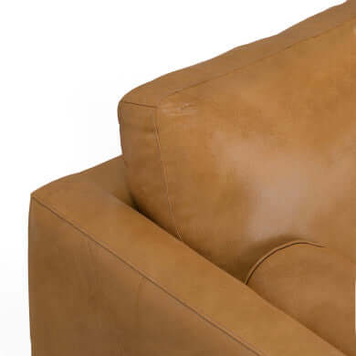 Morrison MCM Genuine Leather Sectional Chaise Sofa 102" – Modern Leather Chaise Sectional (2 Colors) close-up detail.