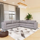 Contemporary Grey Fabric Corner Sofa Sectional 120'