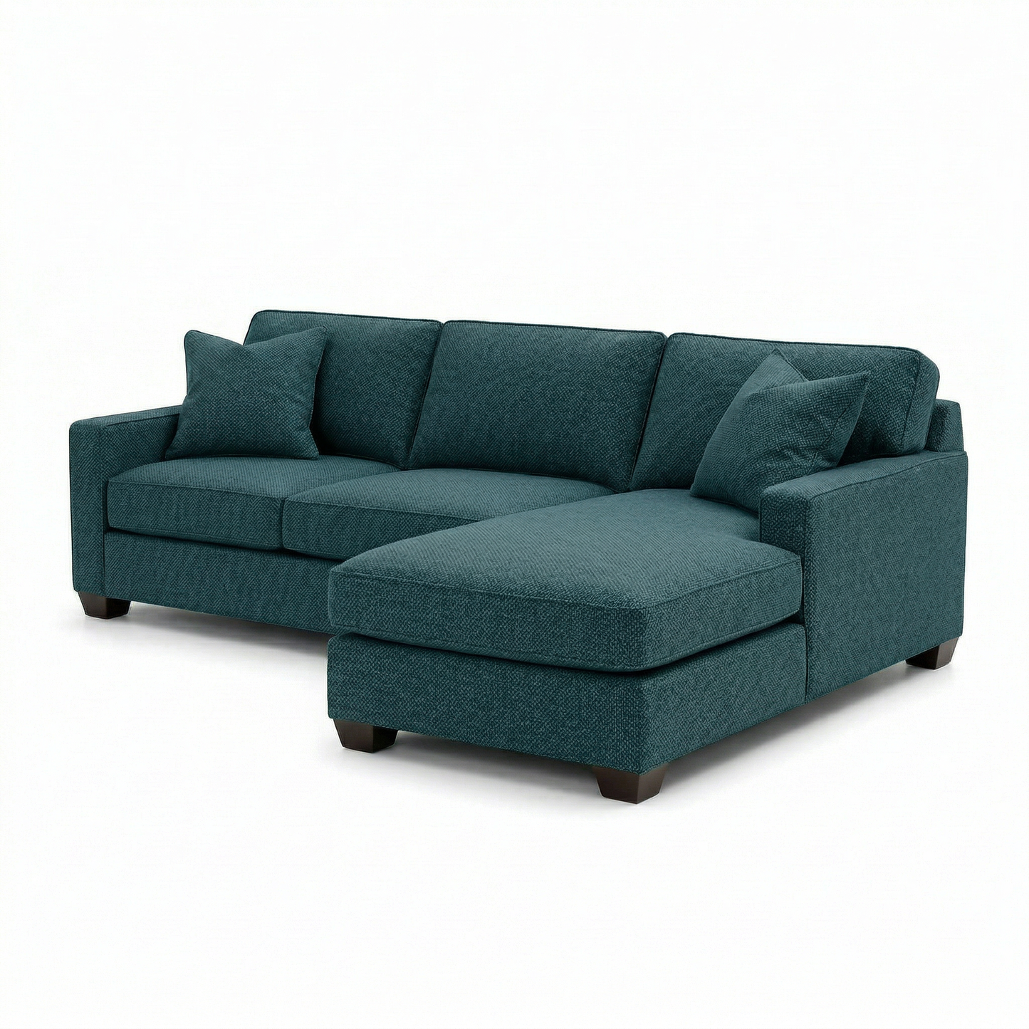 Clifford L-Shaped Sectional Sofa – Made in USA, 9 Fabric Options - Hepburn Teal - Fabric (9)