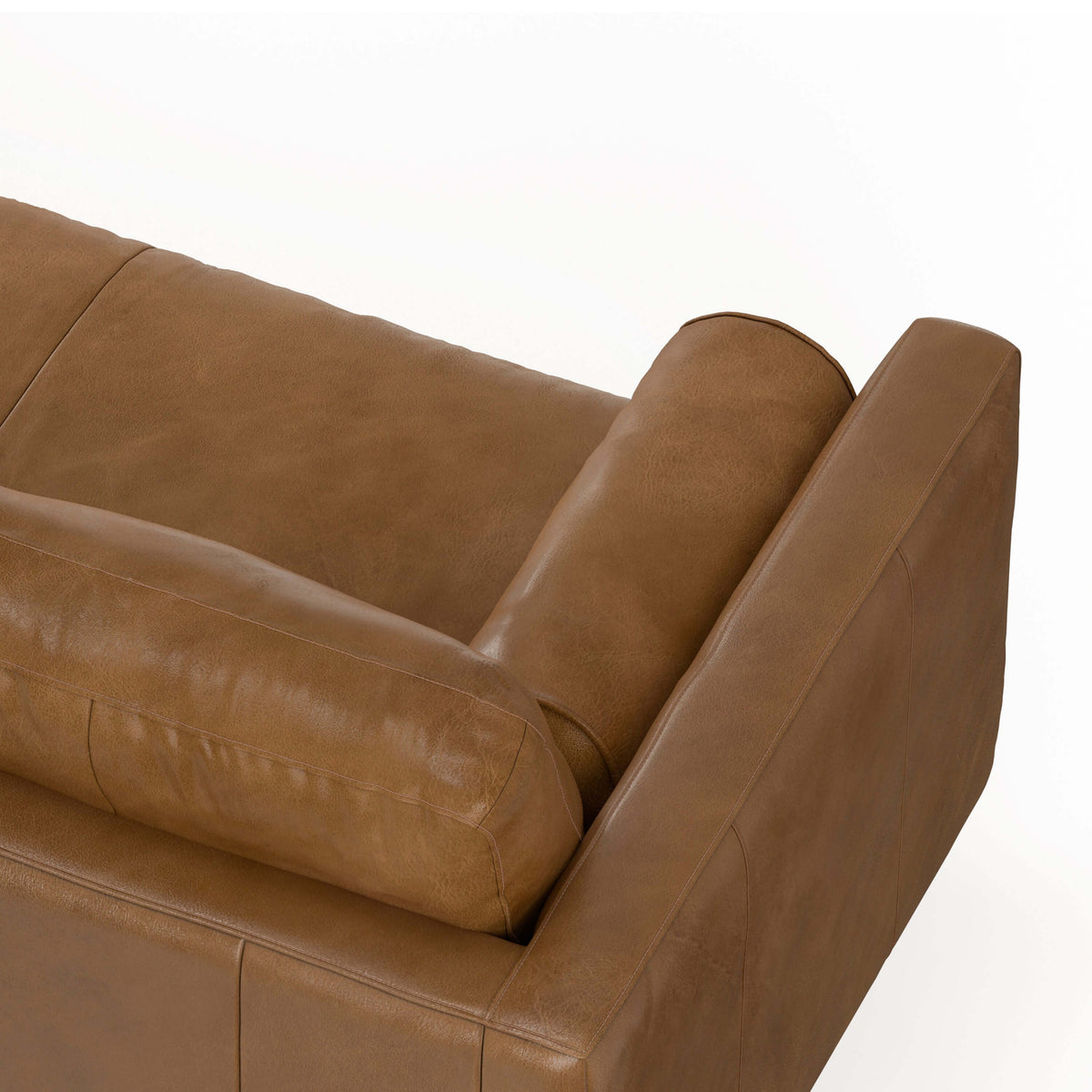Morrison MCM Genuine Leather Sectional Chaise Sofa 102" – close-up detail
