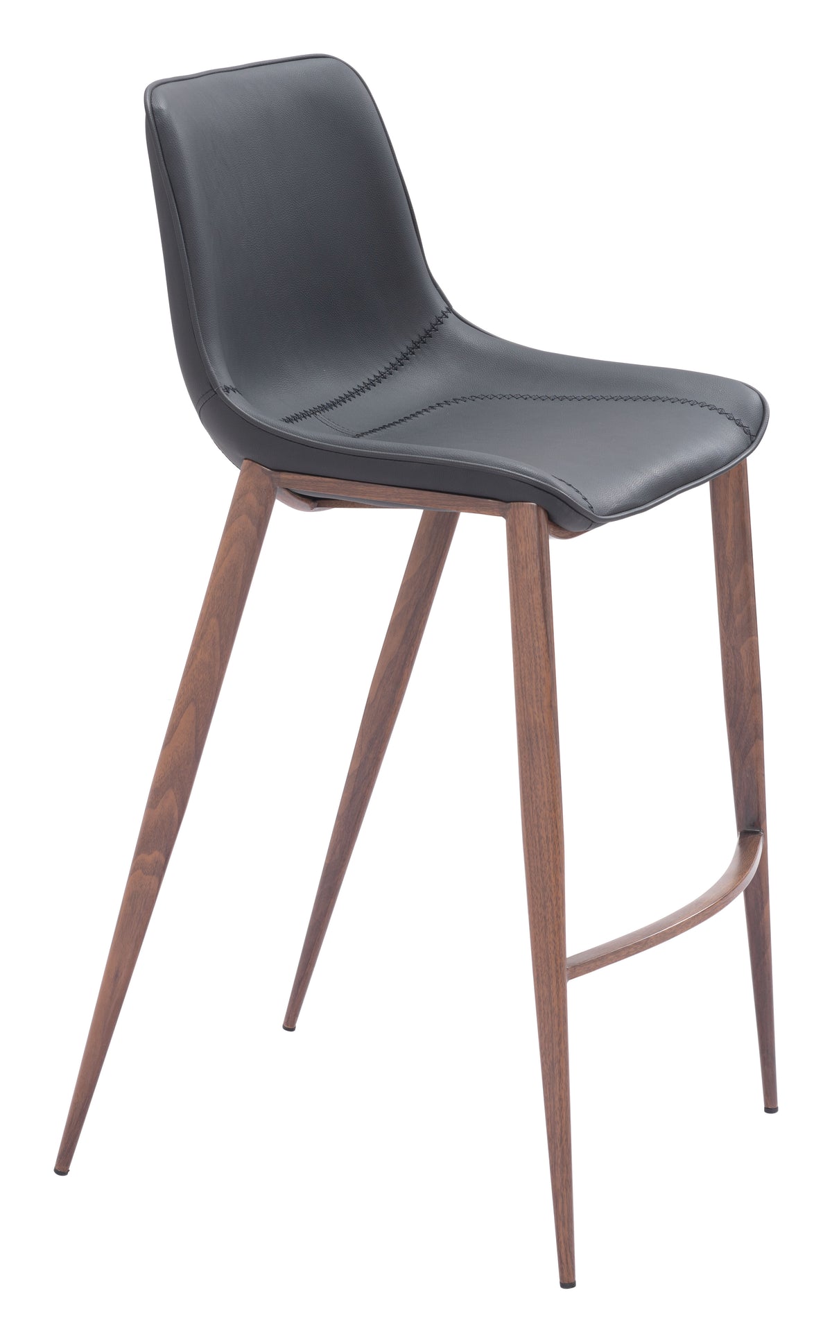 Magnus Barstool (Set of 2) in Black & Walnut