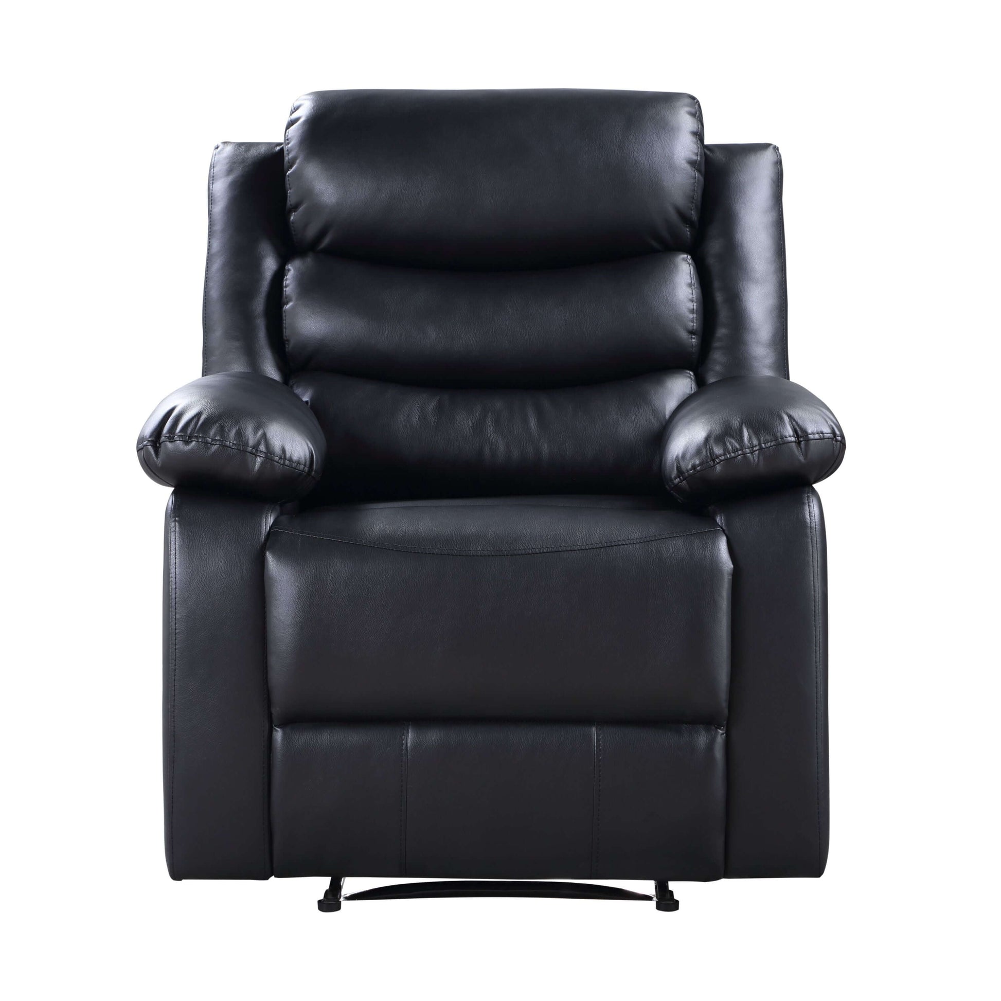 Eilbra PU Leather Power Motion Recliner (2 Color Options) in sleek black faux leather, designed for modern comfort.