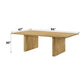 Einar Rubber Wood Natural Finish Dining Table 94"L with natural finish and dimensions 94"L x 47"W x 30"H.