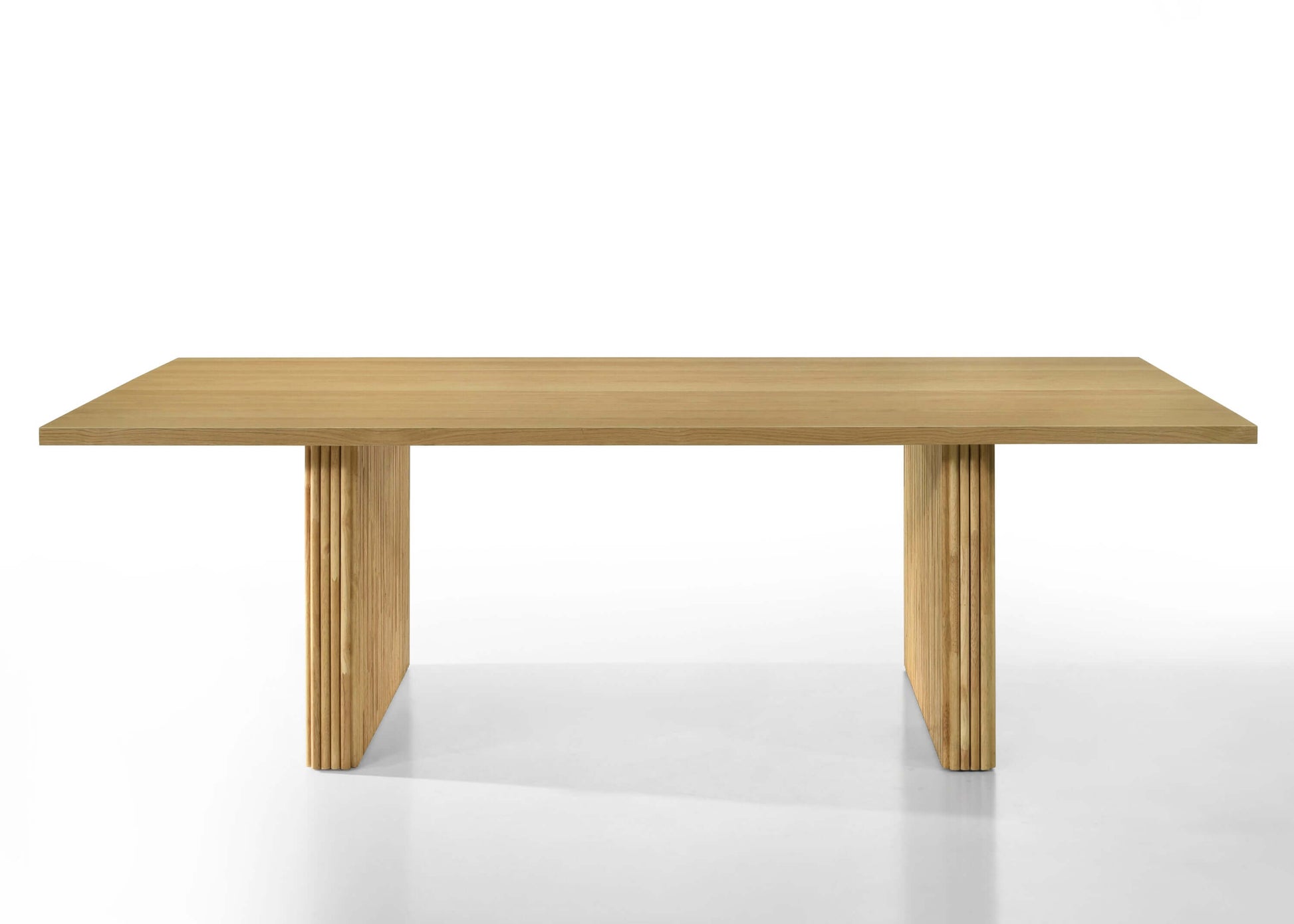 Einar Rubber Wood Natural Finish Dining Table 94"L featuring a sleek, natural wood design and sturdy construction.