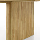 Einar Rubber Wood Natural Finish Dining Table 94"L showcasing a unique ribbed wood design and natural finish.