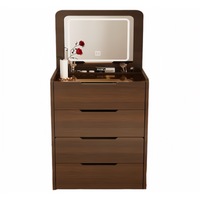 Elowyn Walnut MDF & Glass Vanity Table