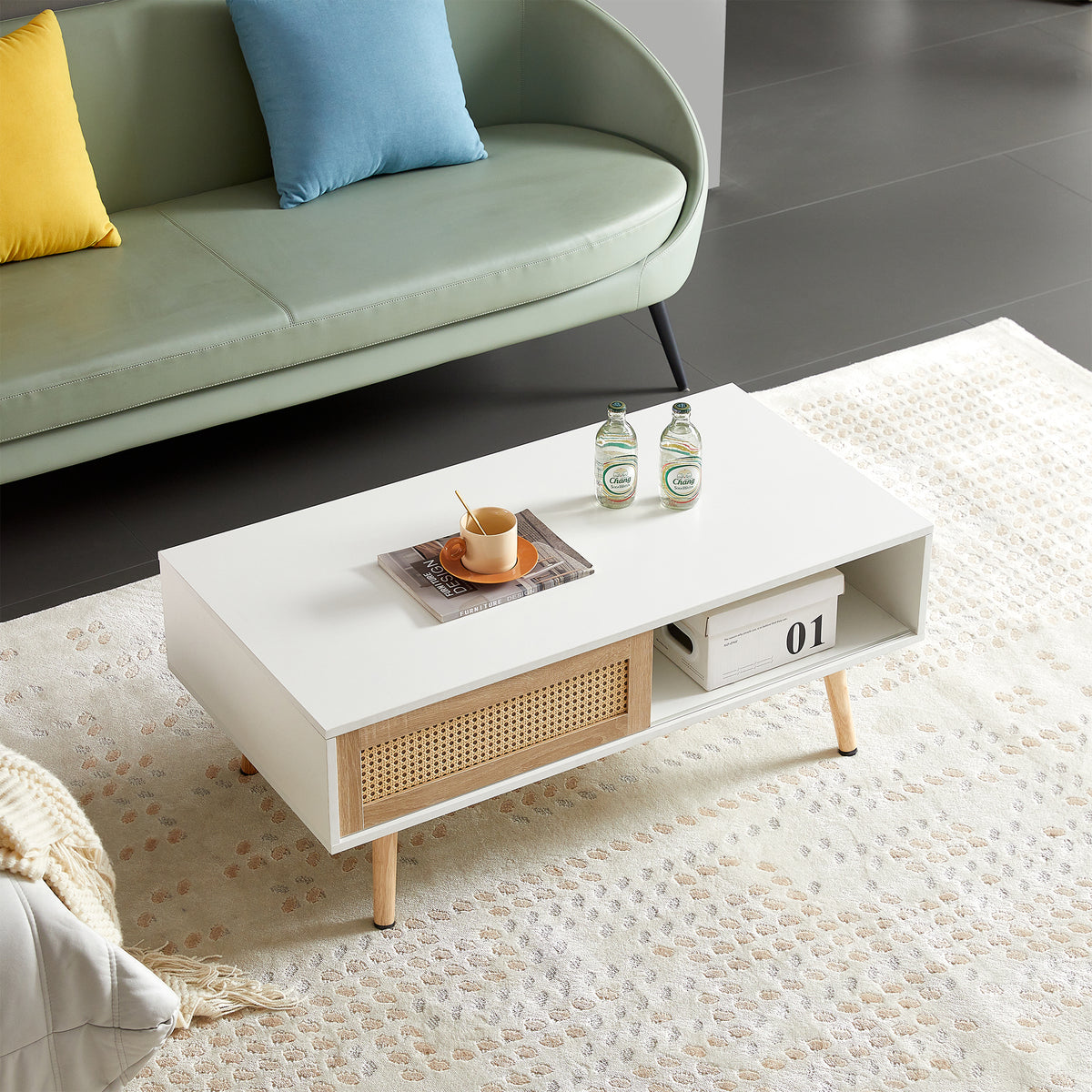 Elric White Solid Wood Coffee Table – 41.3" Coffee Table – view 3