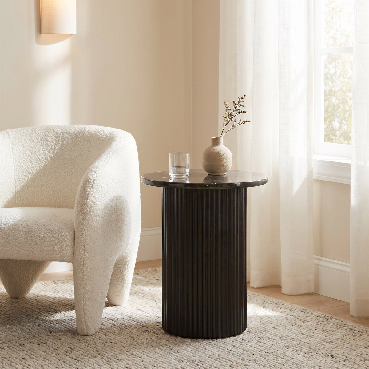 Lopta White Accent Chair