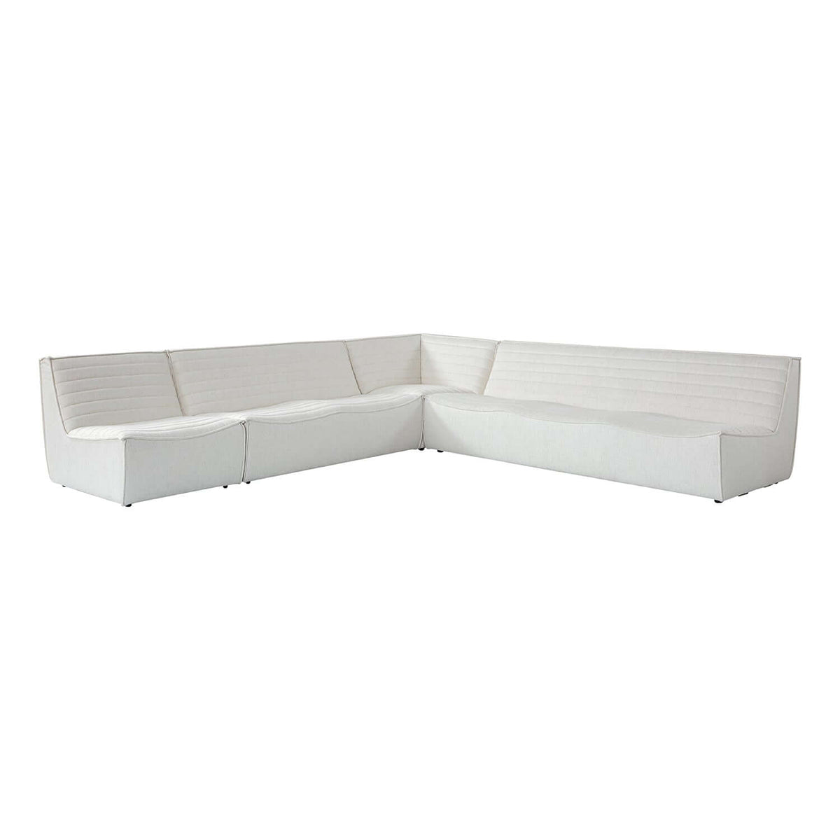 Evelyn Harmony Fabric Corner Sofa Sectional in white, featuring a modern design and comfortable seating for living spaces.