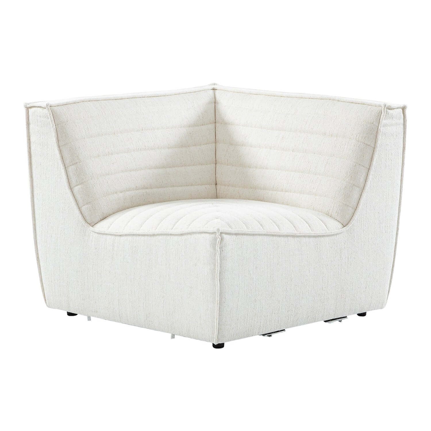Evelyn Harmony Fabric Corner Sofa Sectional in soft cream color, designed for comfort and modern style.