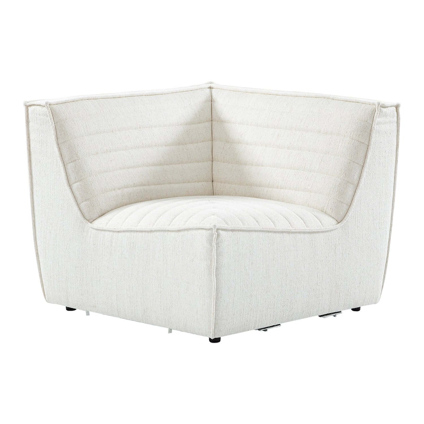 Evelyn Harmony Fabric Corner Sofa Sectional in soft cream color, designed for comfort and modern style.