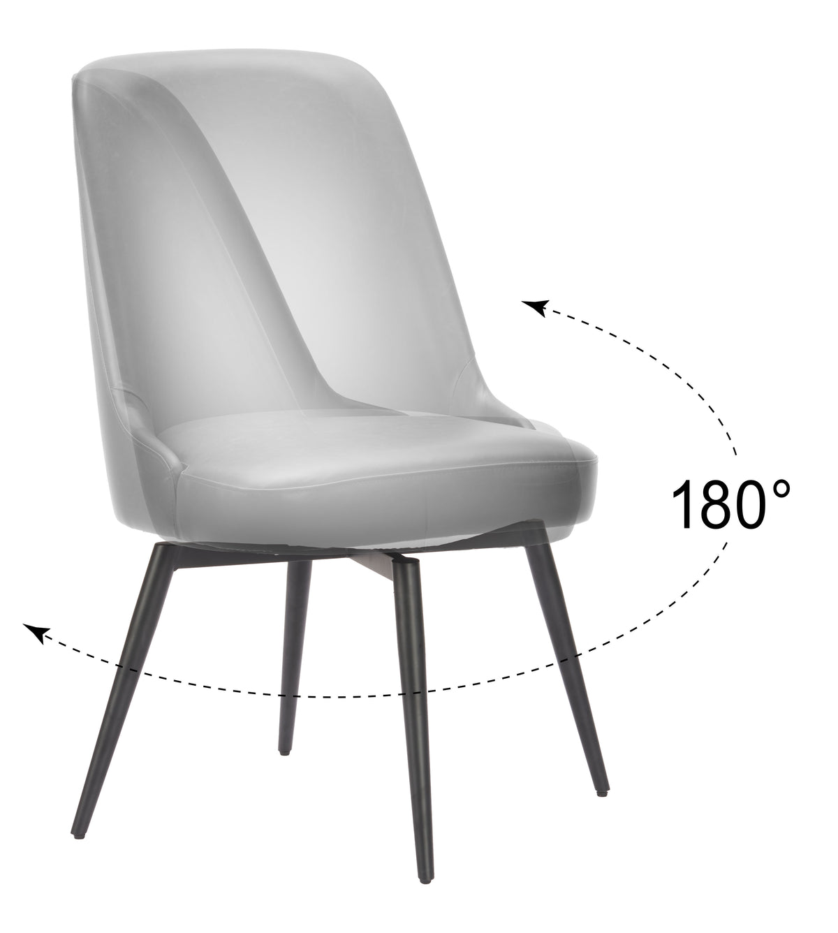 Keppel Swivel Dining Chair (Set of 2) in Black