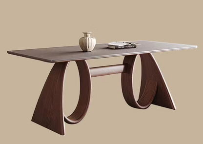 Elstan Ceramic-Top Dining Table – 63" & 71" Wood Base Dining Table (2 Sizes)