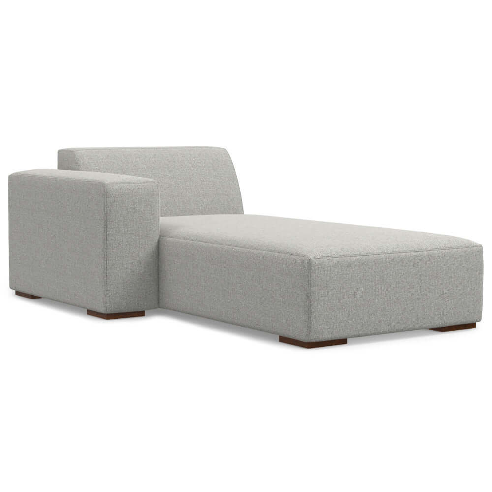 Modern Gray Sectional Sofa with Chaise – 122" Contemporary Couch (Seats 4) in light gray fabric.
