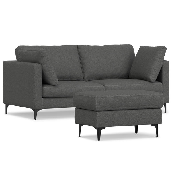 Ava Gray Wood Ottoman – 76