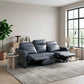 Haddon Navy Faux Leather Power Reclining Sofa