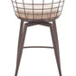 Saku Beige & Brown Swivel Barstool
