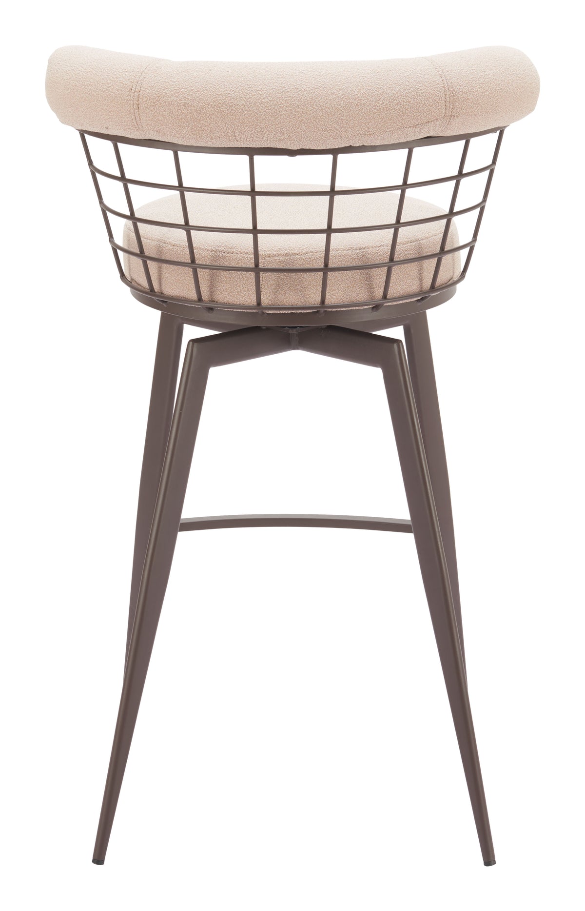 Saku Beige & Brown Swivel Barstool