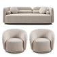 Idris Sofa Set in Light Beige, Sofa + 2 Swivel Chairs