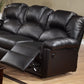 Brennan Black Bonded Leather Reclining Sofa