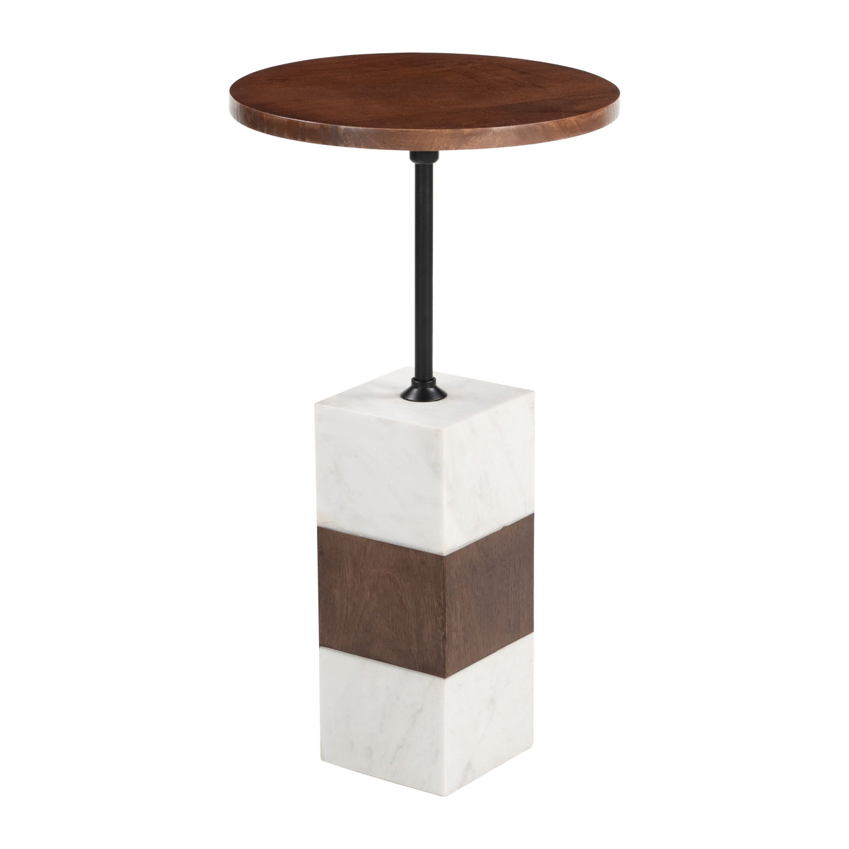 Stuk Brown & White Side Table