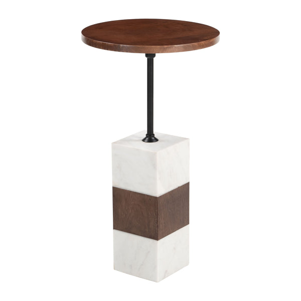 Stuk Brown & White Side Table