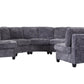 Harlan Curved Modular Sectional Sofa – Chenille, Solid Wood Frame, 4 Colors - Dark Gray (12)