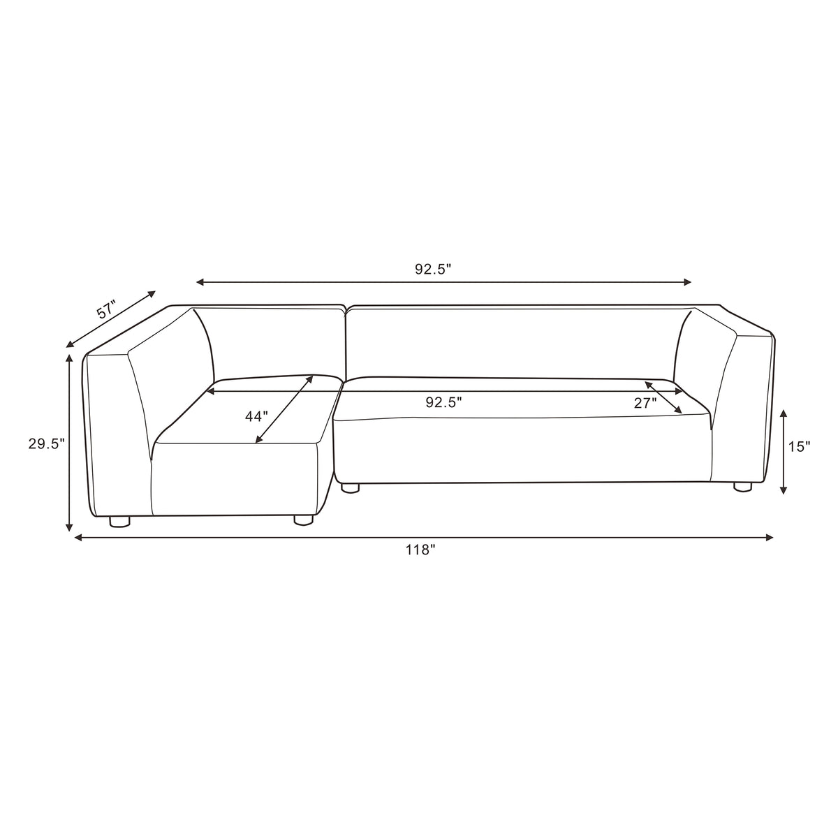 Lukas 2-Piece Sectional with Chaise