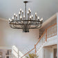 Daxton Black Iron 24-Light Chandelier 39.3 inch