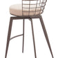 Saku Beige & Brown Swivel Barstool