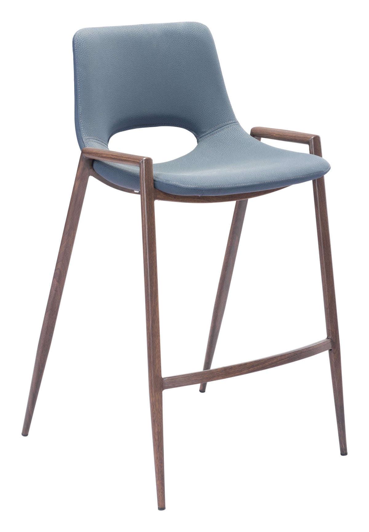 Desi Counter Stool (Set of 2) in Azure Gray & Walnut