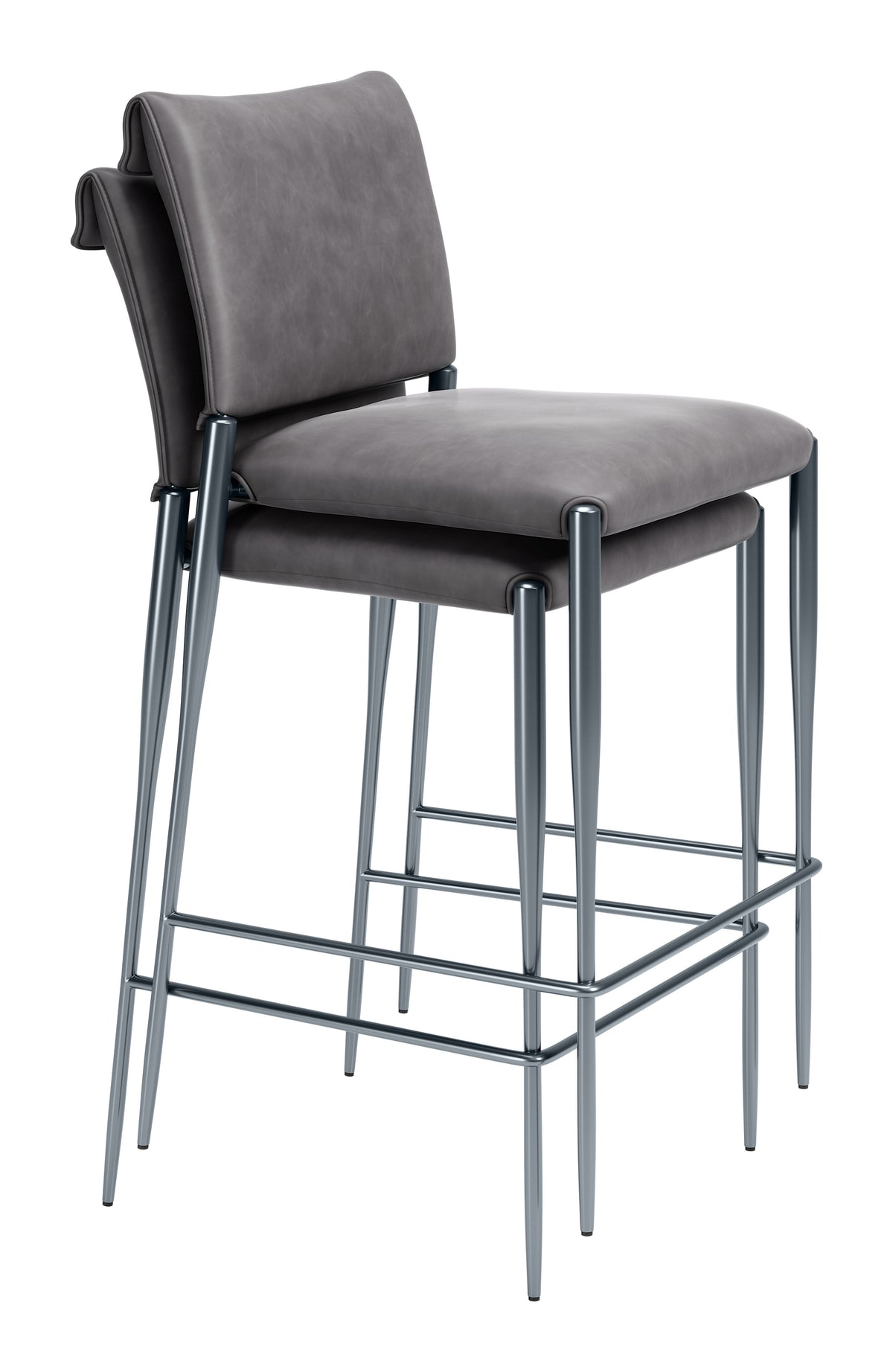 Freesia Barstool (Set of 2) in Charcoal Gray