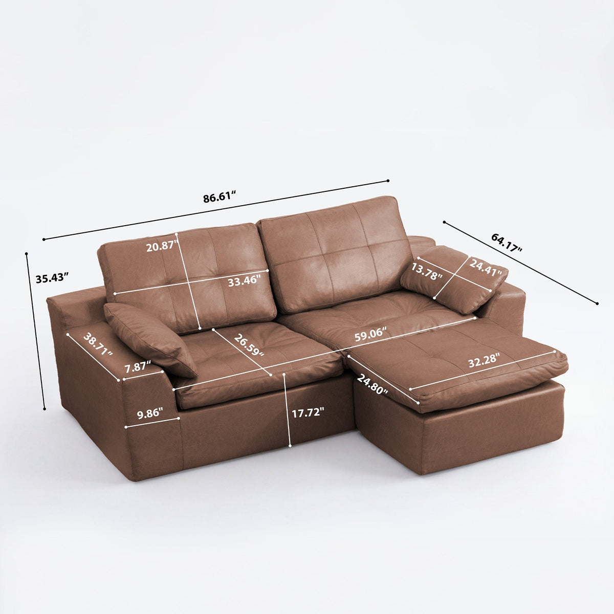 Delano Faux Leather Sectional Sofa