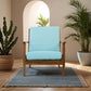 Connor Solid Wood Linen Armchair – Mid-Century Modern Lounge Chair (4 Colors) in a stylish living room setting.