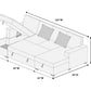 Ash corduroy convertible sectional sleeper sofa