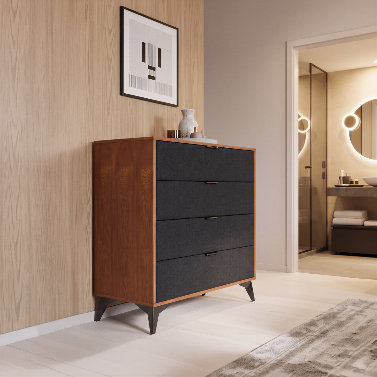 Zarif Black & Walnut Chest