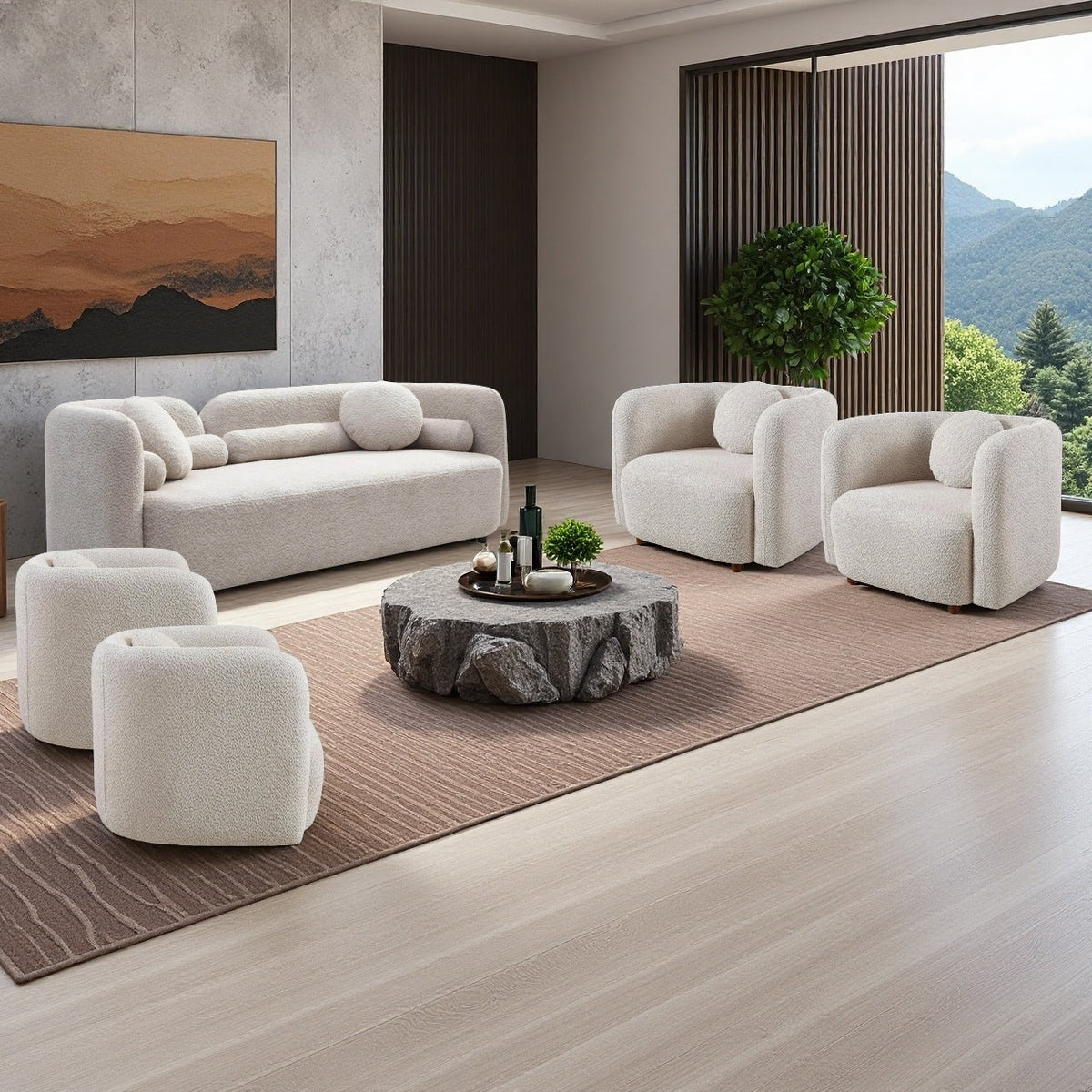 Gethin Boucle Sofa Set