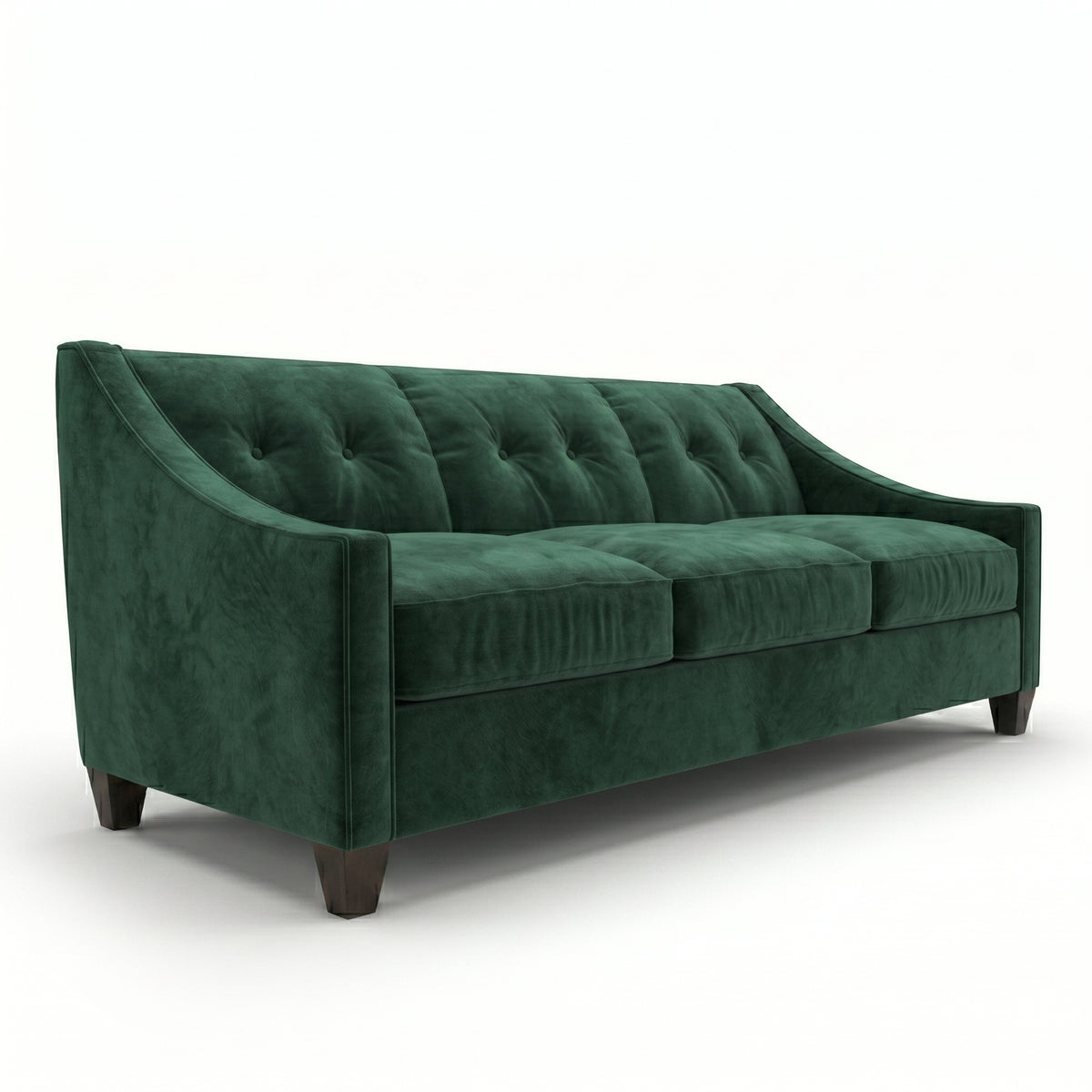 Berlin Classic Sofa – 87" American-Made 3-Seat Sofa - Velvet Antique Kelly Green - Velvet (6)