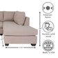 Modern Beige L-Shape Chaise Sofa Sectional 115"