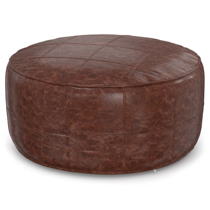 Connor Brown Buffalo Leather Disc Ottoman 34"W