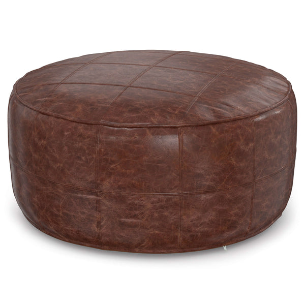 Connor Brown Buffalo Leather Disc Ottoman 34