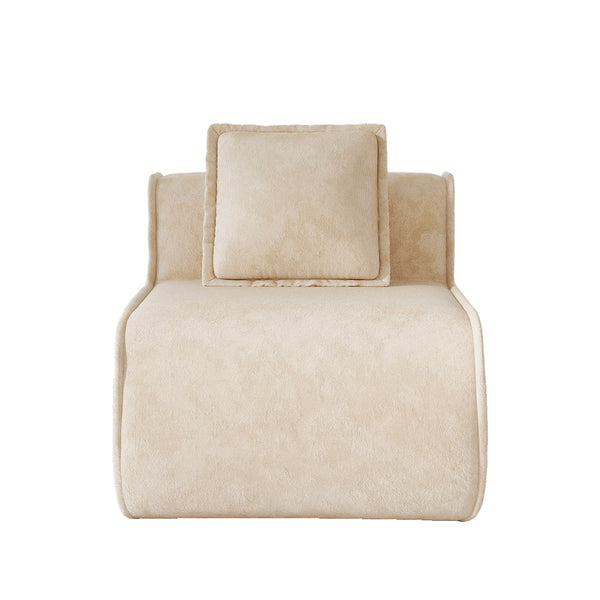 Armless Sofa Velvet-Light Camel