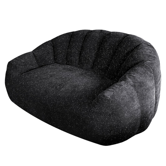 Ursin Oversized Bear Paw Bean Bag Sofa – 55" Faux Fur Lounge Chair - Black (8)