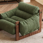Green oil-waxed leather lounge chair