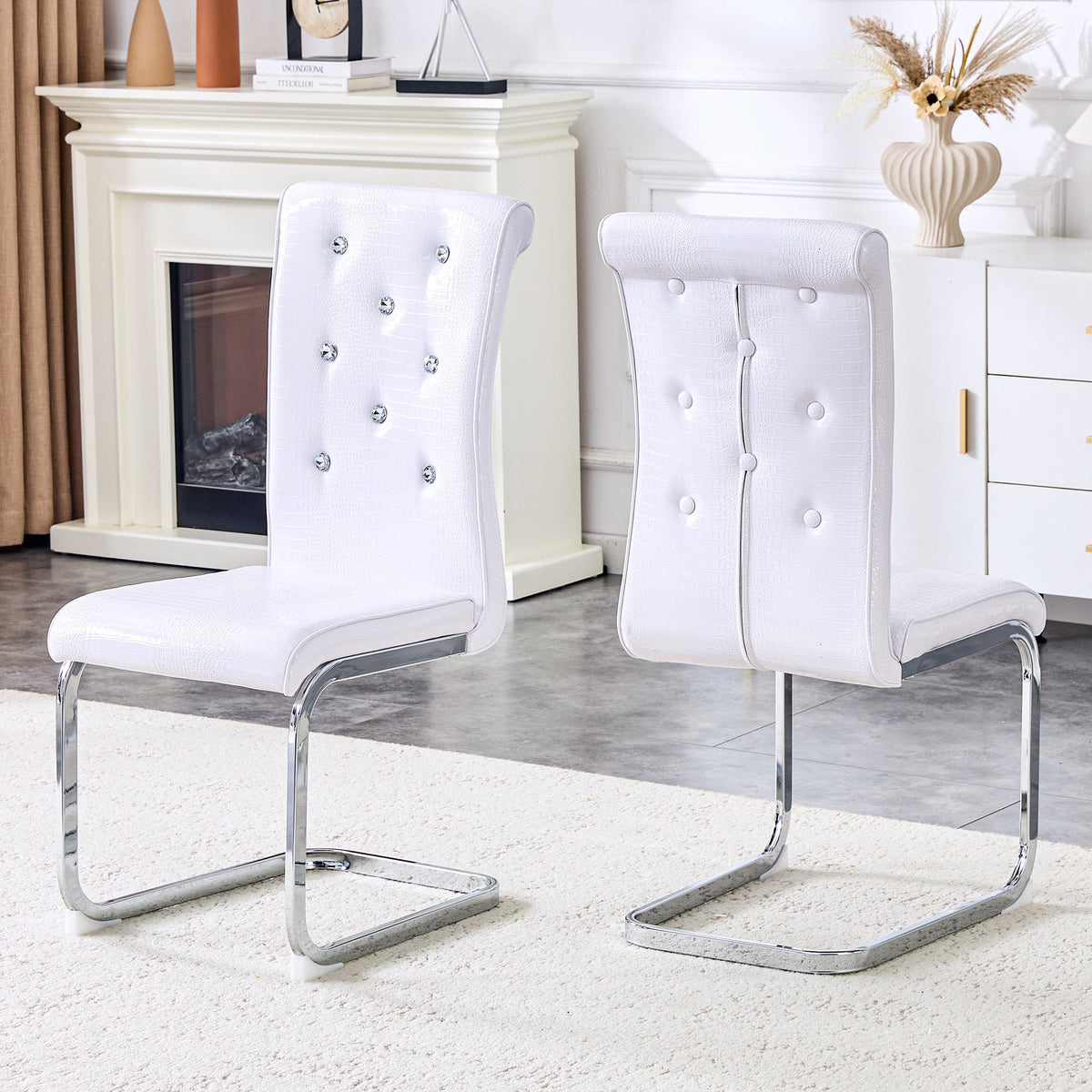 Kinsey White, Electroplated Legs, Set of 2