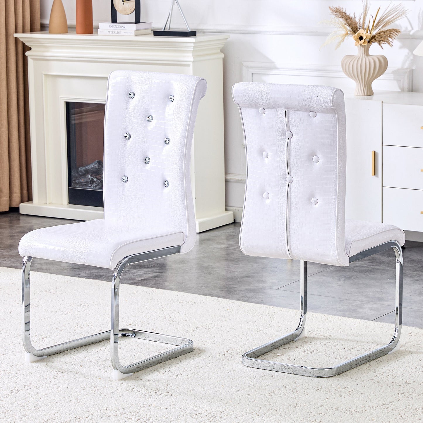 Kinsey White, Electroplated Legs, Set of 2